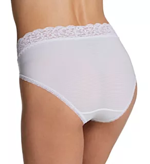 Flattering Lace Ultimate Comfort Hi-Cut Panty Star White 9