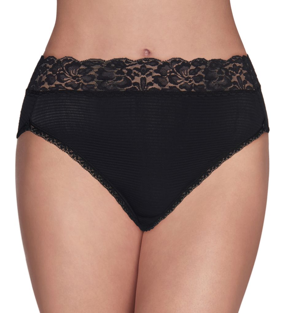 Stretch Lace and Satin High-Cut Panty