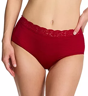 Flattering Lace Brief Panty Legacy Red Stripe 8