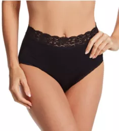 Flattering Lace Brief Panty Midnight Black Stripe 6