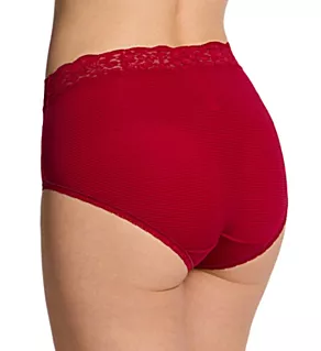 Flattering Lace Brief Panty Legacy Red Stripe 8