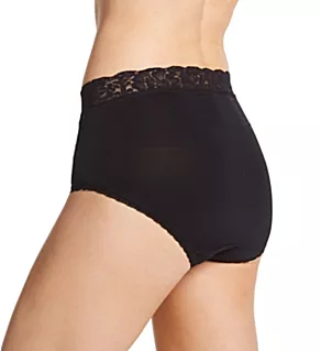 Flattering Lace Brief Panty - 3 Pack Black Stripe x3 9