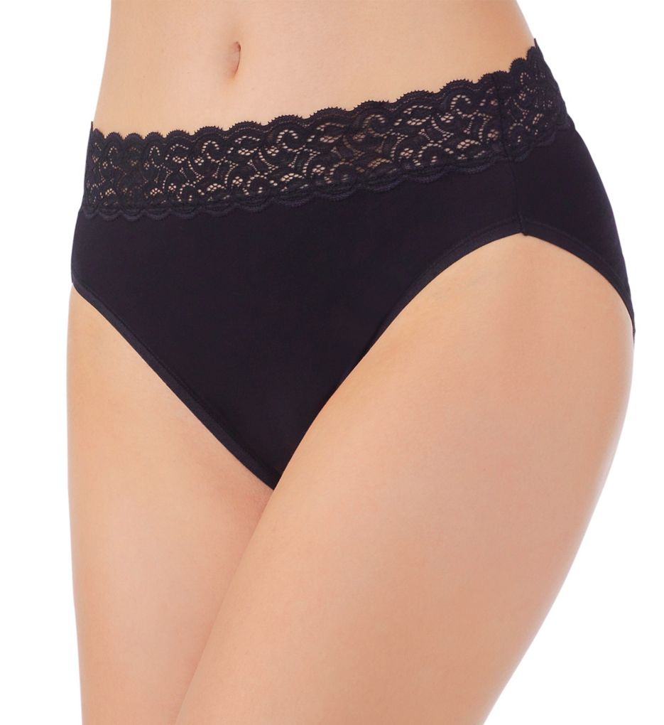 Flattering Lace Cotton Stretch Hi-Cut Brief Panty