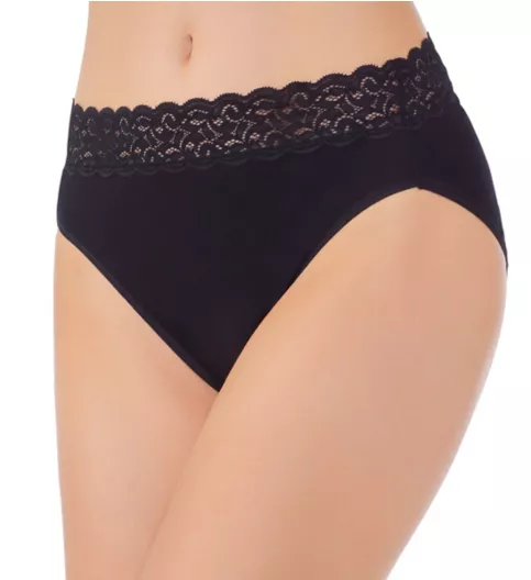 Vanity Fair Flattering Lace Cotton Stretch Hi-Cut Brief Panty 13395