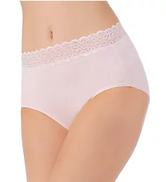 Flattering Lace Cotton Stretch Brief Panty Sheer Quartz 9