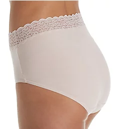 Flattering Lace Cotton Stretch Brief Panty Star White 6