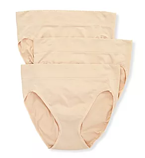 No Pinch, No Show Seamless Hi-Cut Panty - 3 Pack Damask Neutral Multi 8