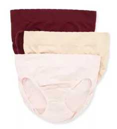 No Pinch, No Show Seamless Hi-Cut Panty - 3 Pack Maroon/Mousse/Quartz 8