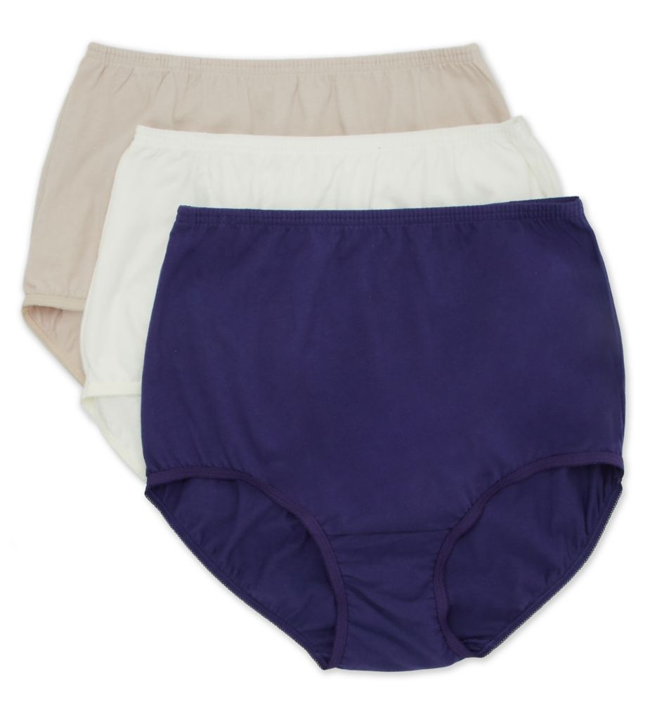Vanity Fair Women's Tailored Cotton Brief Panty - 3 Pack in Multi 1878 | Size 10 | HerRoom.com