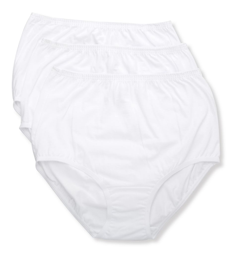 Vanity Fair Women's Tailored Cotton Brief Panty - 3 Pack in Swh Multi | Size 6 | HerRoom.com