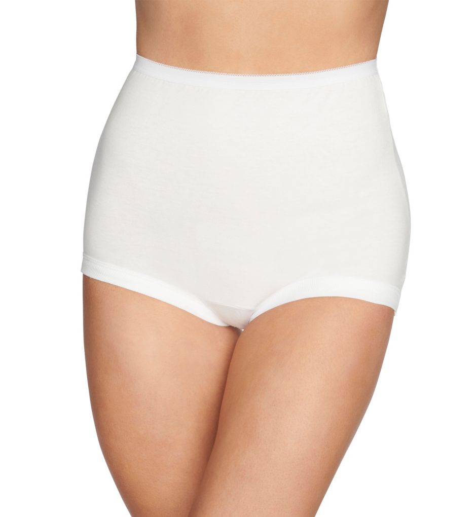 Lollipop Cotton Legband Brief Panty - 3 Pack White 9 by Vanity Fair