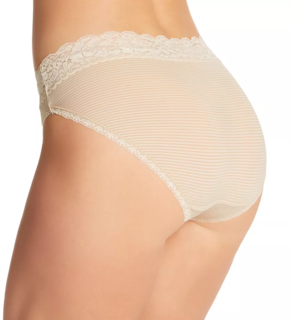 Flattering Lace Cotton Stretch Hi-Cut Brief Panty Sheer Quartz 6 by Vanity  Fair