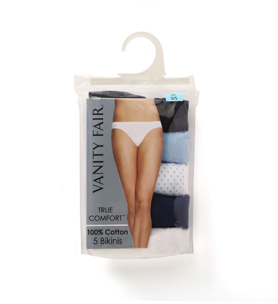 True Comfort 100% Cotton Bikini Panties - 5 Pack-cs1