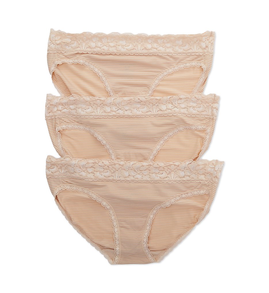 Vanity Fair - Vanity Fair 18383 Flattering Lace Bikini Panty - 3 Pack (Damask Stripe x3 9)