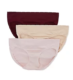 No Pinch, No Show Seamless Bikini Panty - 3 Pack Quartz/White/Damask 5