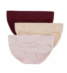 No Pinch, No Show Seamless Bikini Panty - 3 Pack Maroon/Mousse/Quartz 8