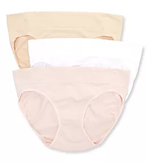 No Pinch, No Show Seamless Bikini Panty - 3 Pack Quartz/White/Damask 7