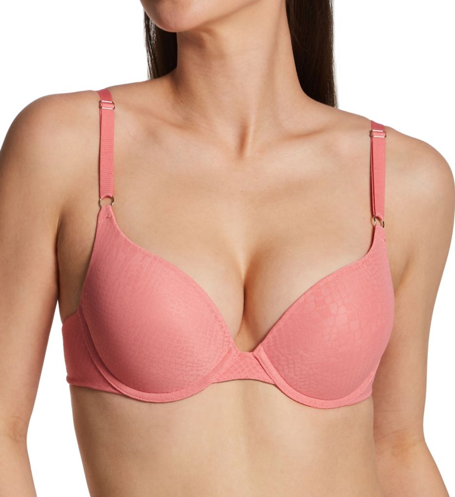 Vanity Fair Women's Ego Boost Jacquard Push Up Bra in Portrait Pink Pattern | Size 34B | HerRoom.com