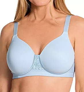 Beauty Back Full Figure Wirefree Bra Shirting Blue 42DD