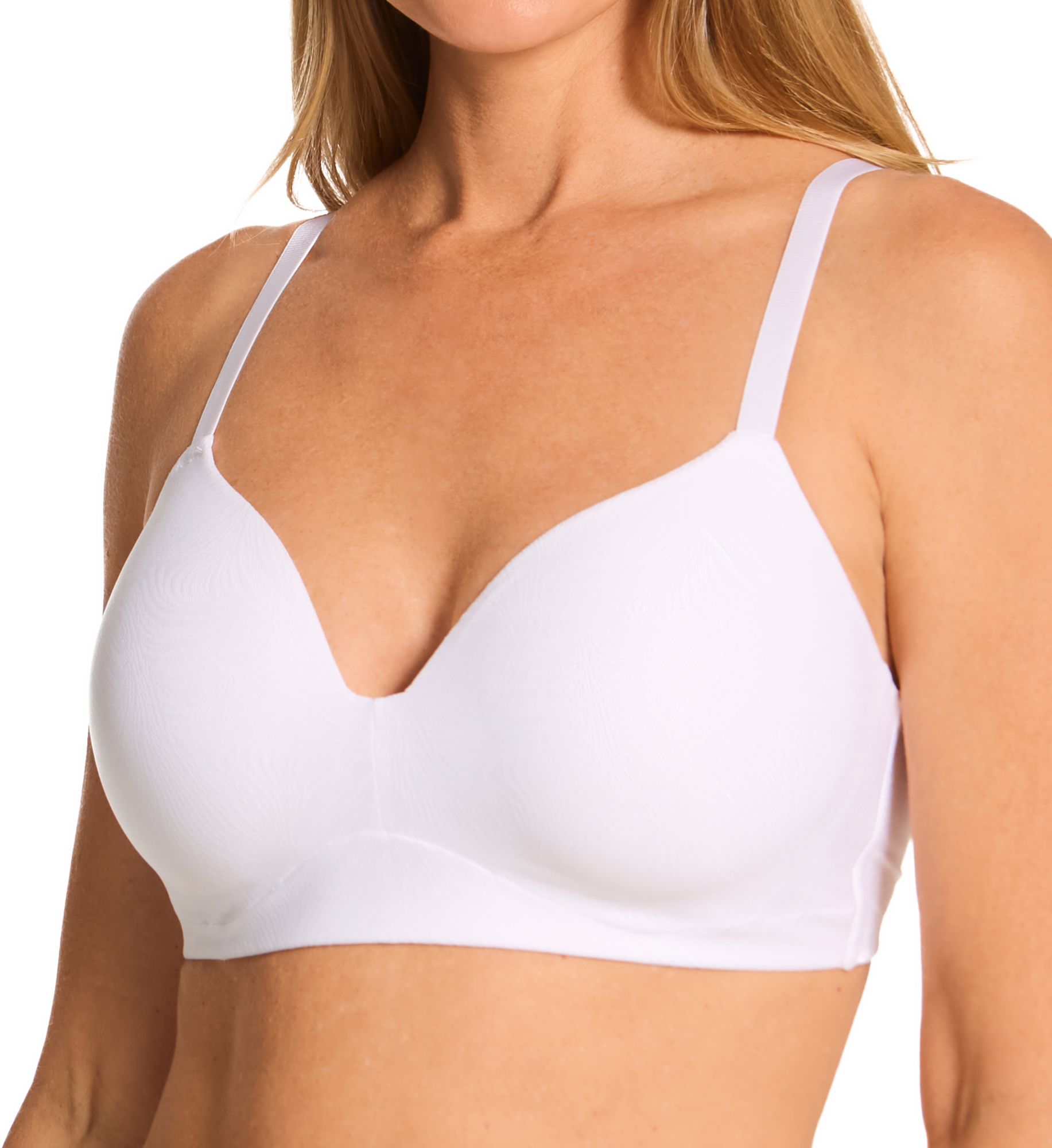 Vanity Fair Women's Effortless Wirefree Simple Size Bra in Star White Aol | Size: Small | HerRoom.com