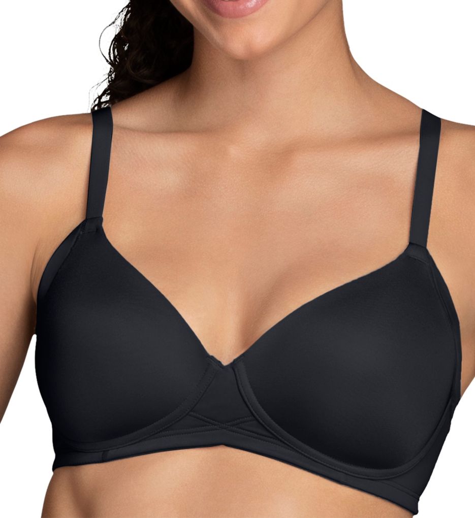 VANITY FAIR FULL COVERAGE NEARLY INVISIBLE BLACK BRA SIZE 36D, STYLE  #72200,NEW