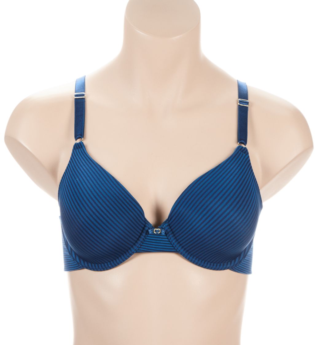 Vanity Fair Beauty Back Full Coverage Underwire Bra Endless Blue Stripe 36C  - Image 1
