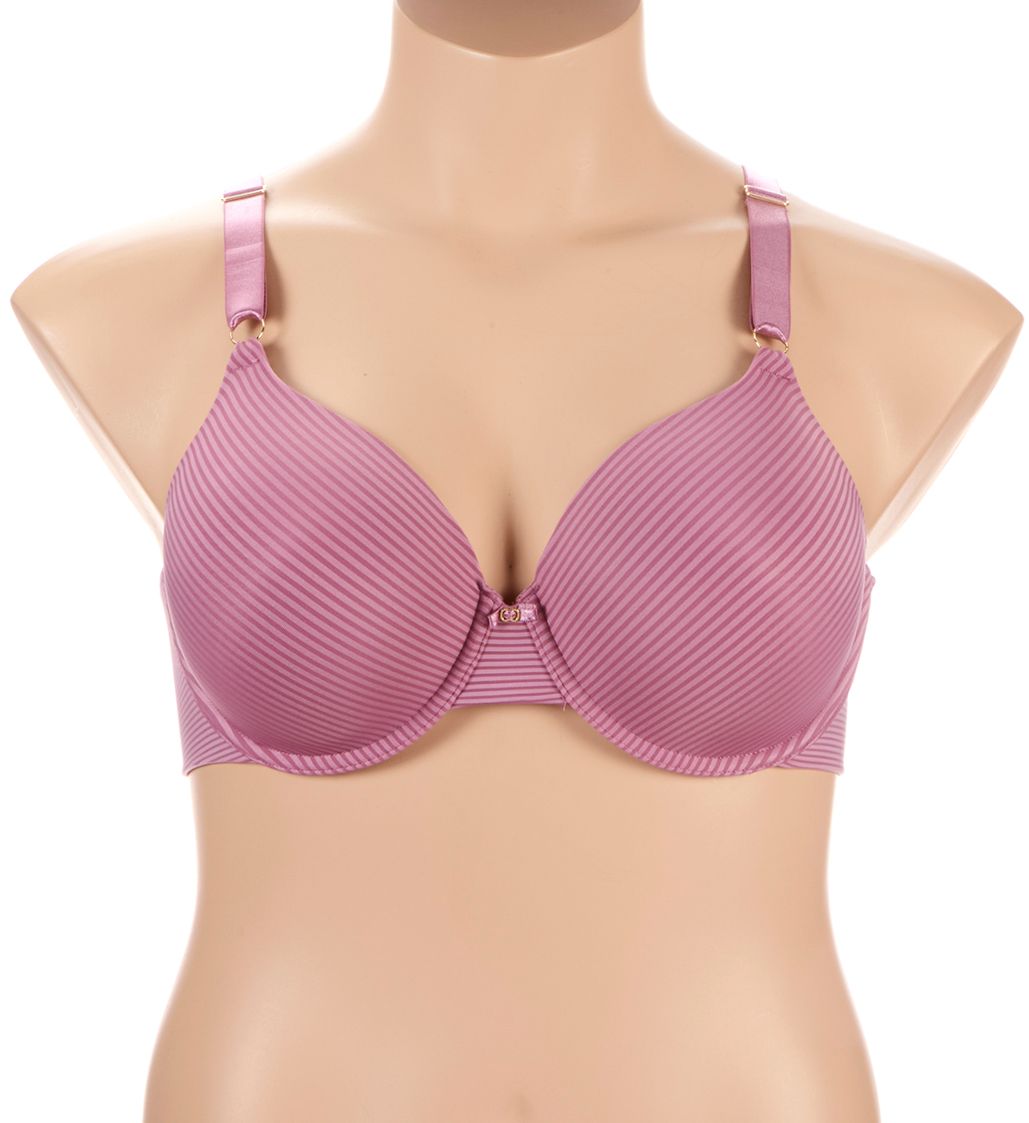 Vanity Fair Beauty Back Full Coverage Underwire Bra Mauve Mist Stripe 36C  - Image 1