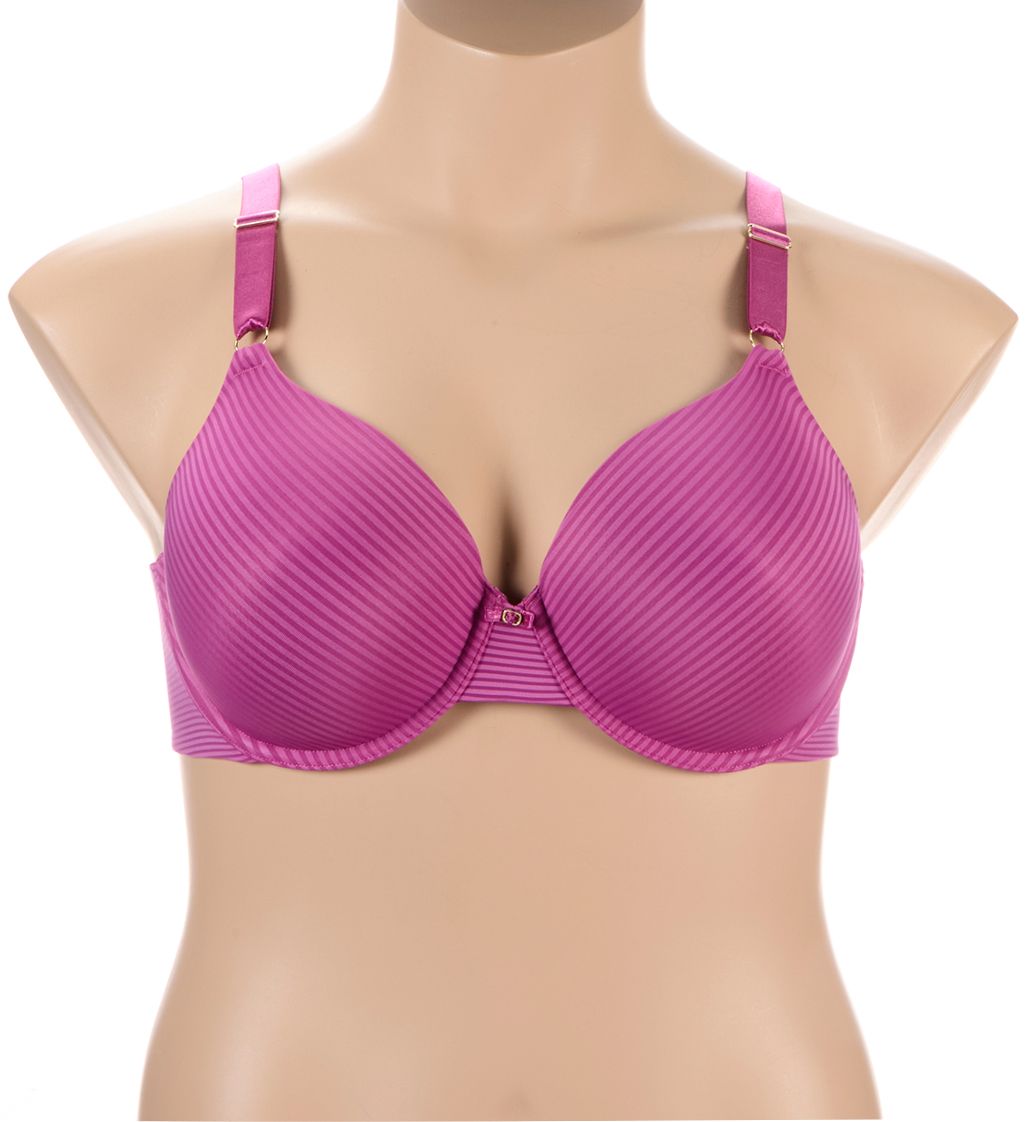 Vanity Fair Beauty Back Full Coverage Underwire Bra Raspberry Stripe 34B  - Image 1