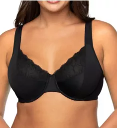 Flattering Lace Minimizer Underwire Bra Mid Black 44DDD