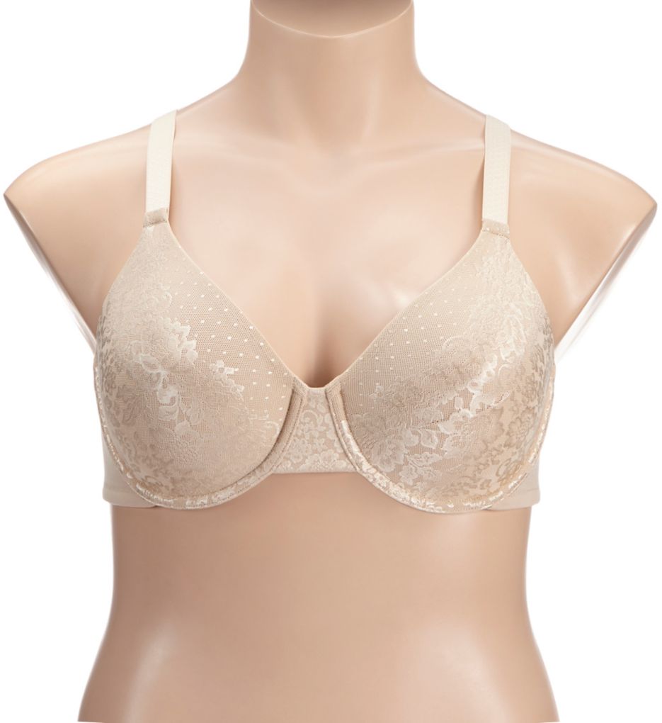 Vanity Fair Beauty Back Full Figure Minimizer Underwire Bra Damask Neutral Lace 44C  - Image 1