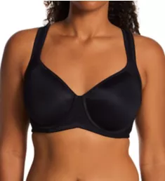 Medium Impact Underwire Sports Bra Midnight Black 38C