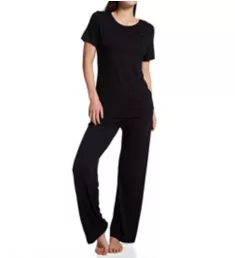 Beyond Comfort Short Sleeve PJ Set Black L