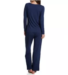 Beyond Comfort Long Sleeve PJ Set Ghost Navy Heather 2X