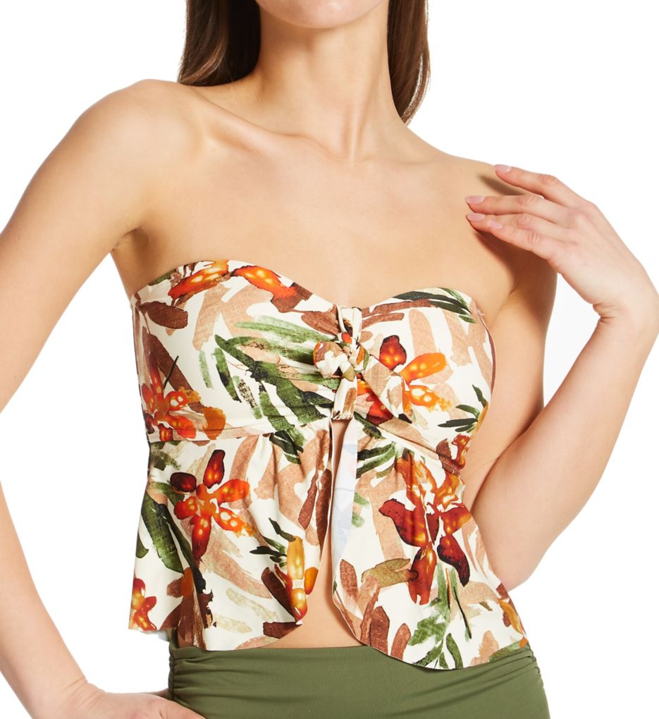 Seychelles Floral Tie Front Bandini Swim Top