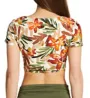 Vince Camuto Seychelles Floral Cropped Short Sleeve Swim Top V01725 - Image 2