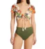 Vince Camuto Seychelles Floral Cropped Short Sleeve Swim Top V01725 - Image 3