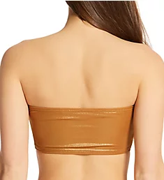 Gold Shimmer Front to Back Bandeau Swim Top Gold XS