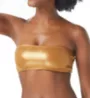 Vince Camuto Gold Shimmer Front to Back Bandeau Swim Top V02729 - Image 4