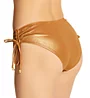 Vince Camuto Gold Shimmer Shirred Bikini Swim Bottom V02730 - Image 2