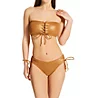 Vince Camuto Gold Shimmer Shirred Bikini Swim Bottom V02730 - Image 3