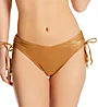 Vince Camuto Gold Shimmer Shirred Bikini Swim Bottom V02730 - Image 1