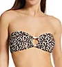 Vince Camuto Tanzania Cheetah Logo Ring Bandeau Bikini Swim Top V04678