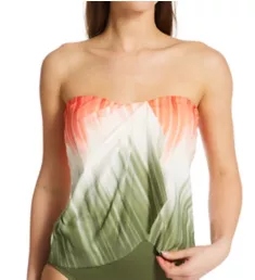 Dip Dye Draped Bandini Swim Top Safari Green XS