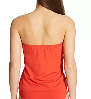 Sanremo Shades Draped Bandini Swim Top Red Sunset M