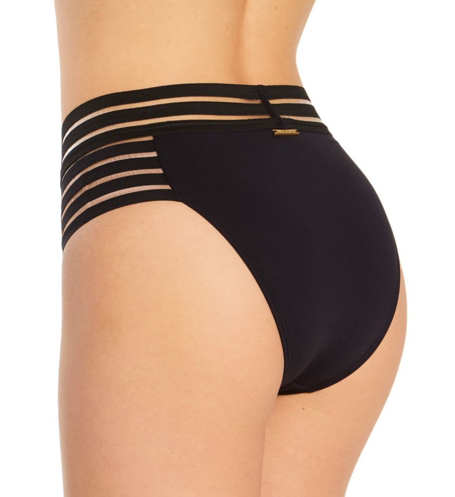 Coast Lines Mesh Elastic High Waist Swim Bottom