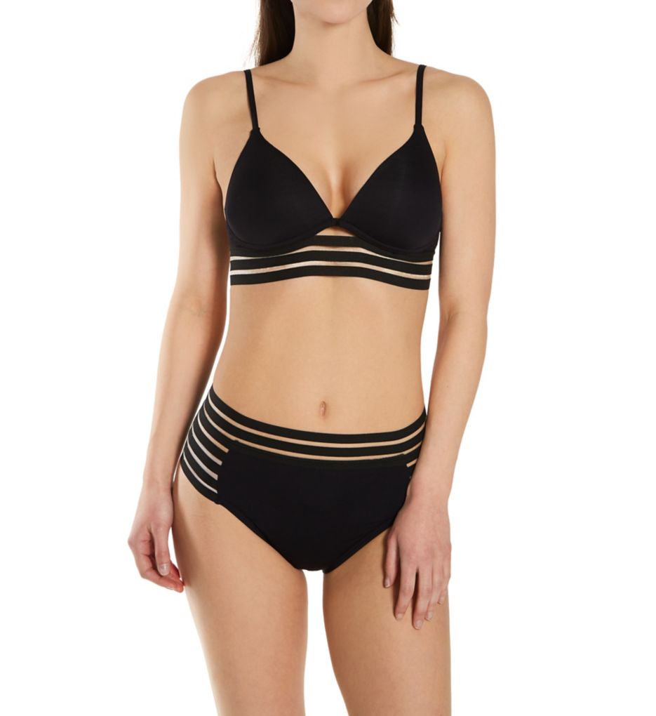 Coast Lines Mesh Elastic High Waist Swim Bottom-cs2