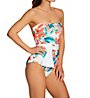 Vince Camuto Wild Oleander Belted Bandeau One Piece Swimsuit