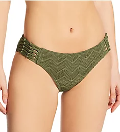 Crochet Lace Bikini Swim Bottom Safari Green S