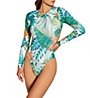 Vince Camuto Lush Tropic Long Sleeve One Piece Swimsuit