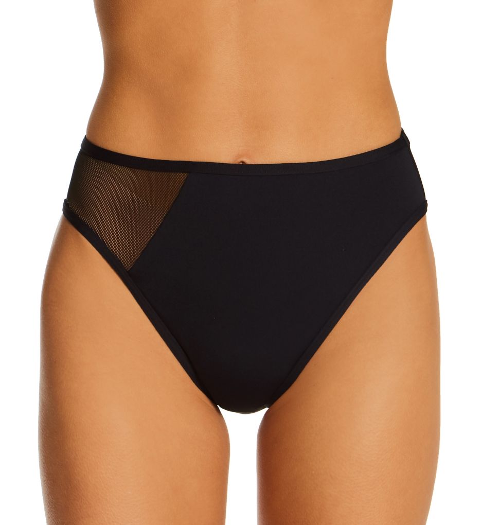 Mesh Cutouts High Leg Bikini Swim Bottom-fs